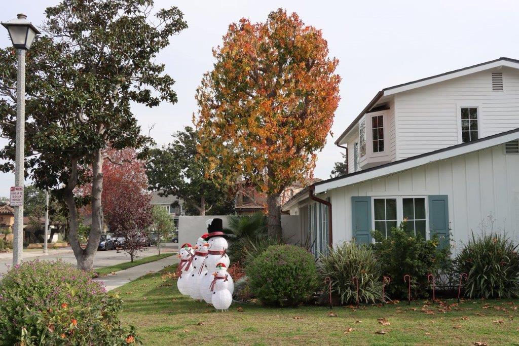 A house with a snowman in the yard

Description automatically generated