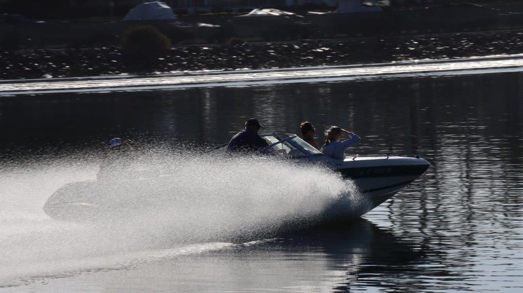 A speedboat on the water

Description automatically generated