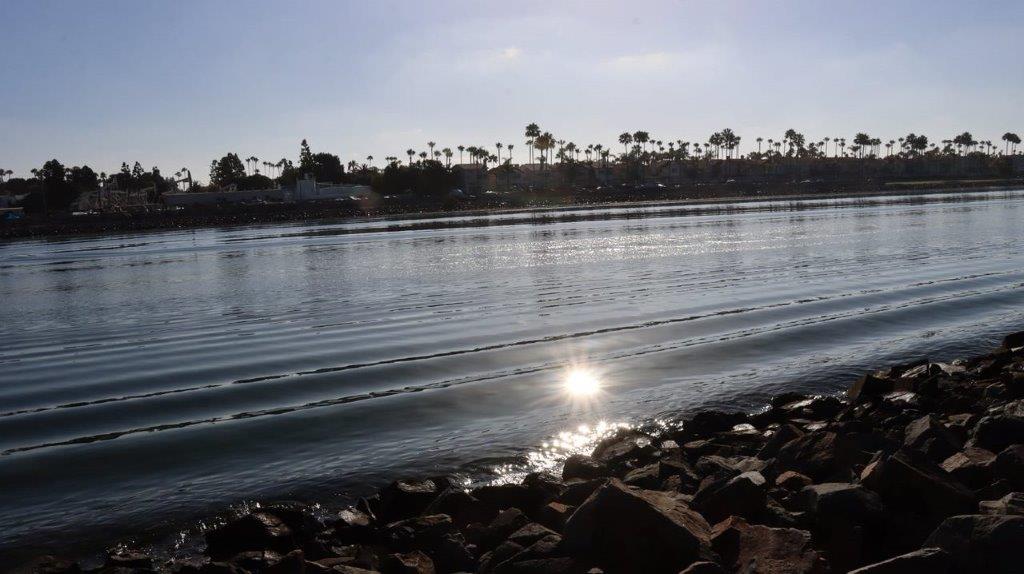 A body of water with rocks and trees in the background

Description automatically generated