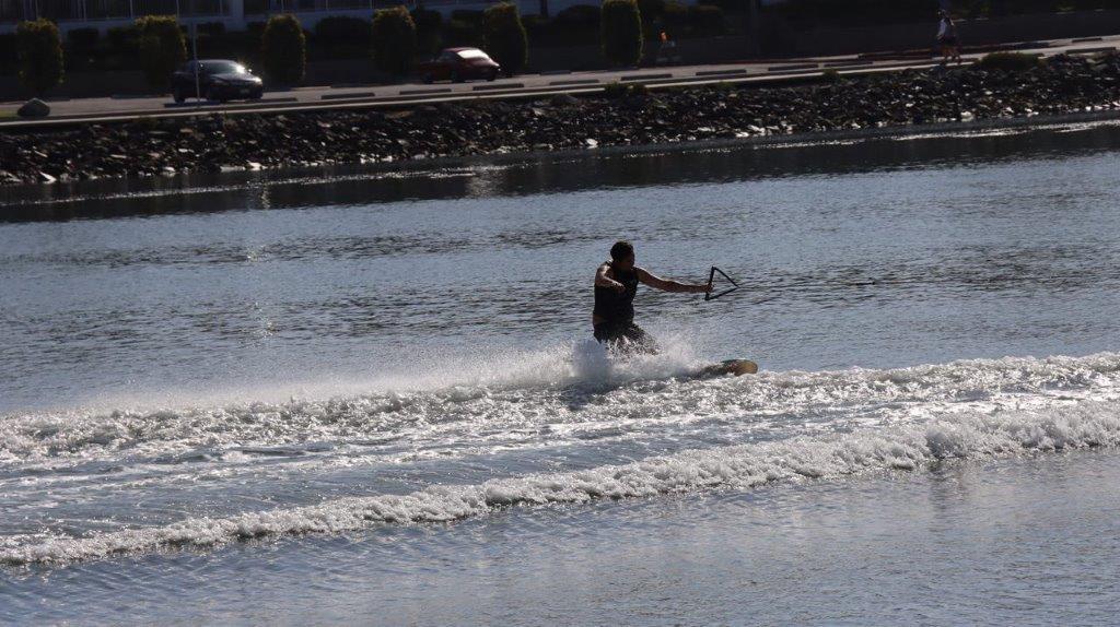 A person on a wakeboard

Description automatically generated